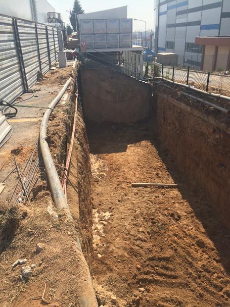 Excavation for the tank
